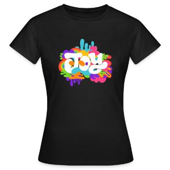 Tee-shirt joie amusement fou et joie - T-shirt Femme - noir - Devant - AI Model Female 172 dark (172cm)