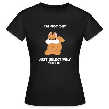 Eichhörnchen - Antisozial - Eichkätzchen - Frauen T-Shirt - Schwarz - Vorne - AI Model Female 172 dark (172cm)