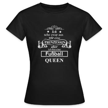 Fussball Prinzessin Queen - Frauen T-Shirt - Schwarz - Vorne - AI Model Female 172 dark (172cm)