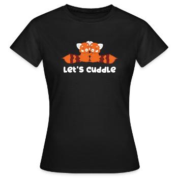 Roter Panda - Katzenbär - Kuscheln - Schmusen - Frauen T-Shirt - Schwarz - Vorne - AI Model Female 172 dark (172cm)