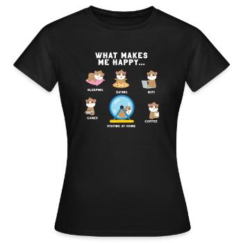 Cochon d'Inde - Cochon d'Inde - Introverti - T-shirt Femme - noir - Devant - AI Model Female 172 dark (172cm)