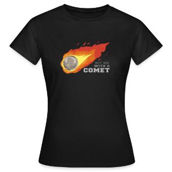 Space Comet Collision - T-shirt Femme - noir - Devant - AI Model Female 172 dark (172cm)