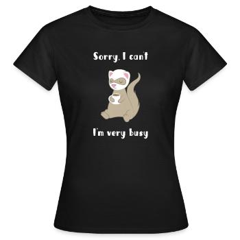 Furet - Frett - Sarcasme - Sarcastique - T-shirt Femme - noir - Devant - AI Model Female 172 dark (172cm)