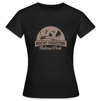 Rocky Mountains Nationalpark Logo - Frauen T-Shirt - Schwarz - Vorne - AI Model Female 172 dark (172cm)