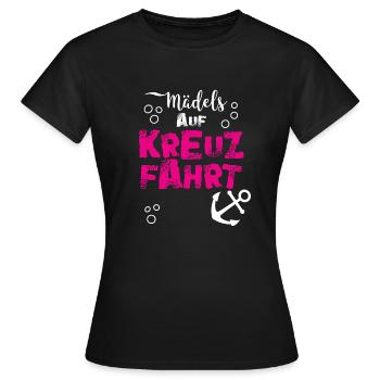 Kreuzfahrt Mädels Anker Spruch Geschenk Anker - Frauen T-Shirt - Schwarz - Vorne - AI Model Female 172 dark (172cm)