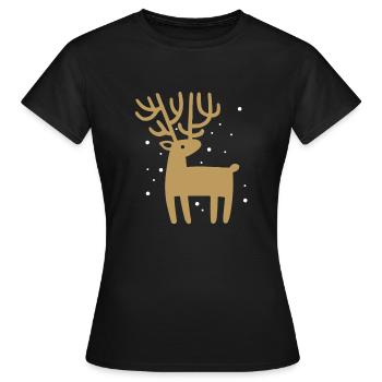 Reindeer - Frauen T-Shirt - Schwarz - Vorne - AI Model Female 172 dark (172cm)