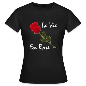 La Vie En Rose T-Shirt Rosarote Brille Leben in Ro - Frauen T-Shirt - Schwarz - Vorne - AI Model Female 172 dark (172cm)