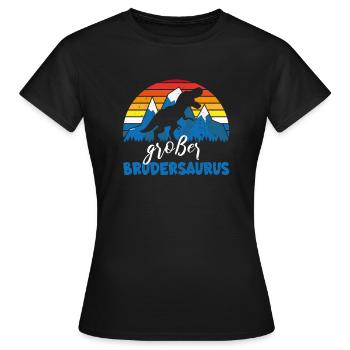 Shirt Großer Bruder Dino Brudersaurus - Frauen T-Shirt - Schwarz - Vorne - AI Model Female 172 dark (172cm)