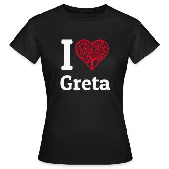 J'aime Greta Tshirt Protection de l'environnement Protection de l'environnement - T-shirt Femme - noir - Devant - AI Model Female 172 dark (172cm)