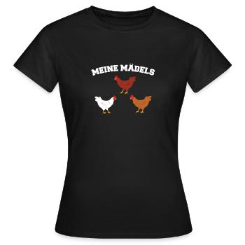 Meine Mädels Hühner Geschenk - Frauen T-Shirt - Schwarz - Vorne - AI Model Female 172 dark (172cm)