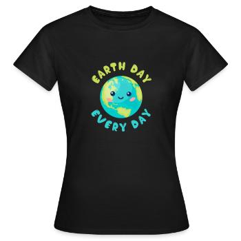Jour de la Terre Jour de la Terre protège l'environnement - T-shirt Femme - noir - Devant - AI Model Female 172 dark (172cm)