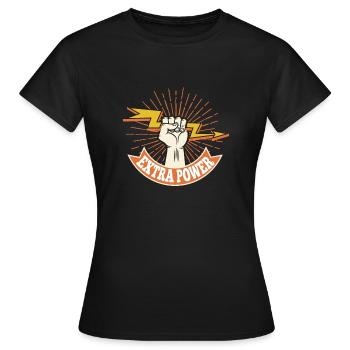 Extra power - Frauen T-Shirt - Schwarz - Vorne - AI Model Female 172 dark (172cm)