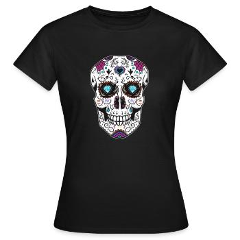 Crâne en sucre mort homme mort mort crâne - T-shirt Femme - noir - Devant - AI Model Female 172 dark (172cm)