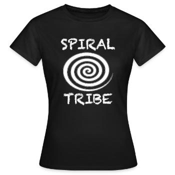 Spiral Tribe T-Shirt Tekno Tribe Free Party Spiral - Frauen T-Shirt - Schwarz - Vorne - AI Model Female 172 dark (172cm)