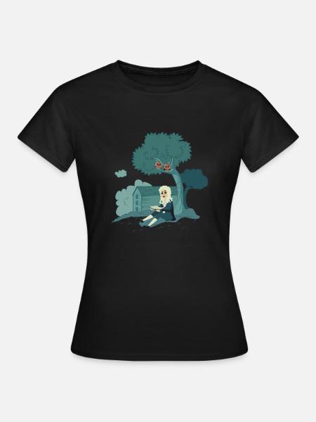 Ein Physiker und Äpfel - Frauen T-Shirt - Schwarz