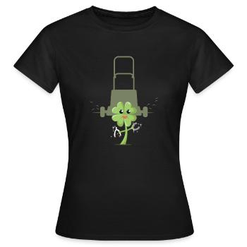 Un trèfle est fauché - T-shirt Femme - noir - Devant - AI Model Female 172 dark (172cm)