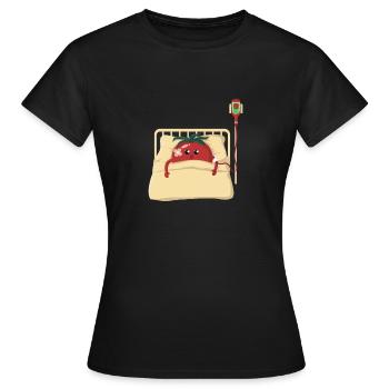 La tomate à l’hôpital - T-shirt Femme - noir - Devant - AI Model Female 172 dark (172cm)