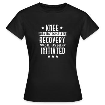 Genou chirurgie réhabilitation récupération nouveau genou - T-shirt Femme - noir - Devant - AI Model Female 172 dark (172cm)