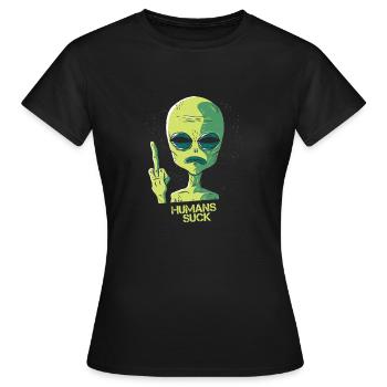 Humans Suck! - Frauen T-Shirt - Schwarz - Vorne - AI Model Female 172 dark (172cm)
