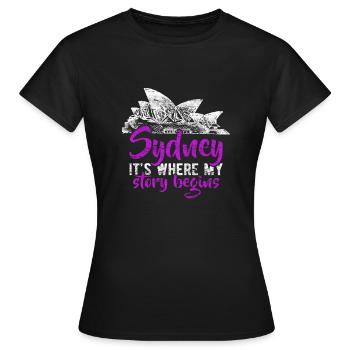 Sydney - T-shirt Femme - noir - Devant - AI Model Female 172 dark (172cm)