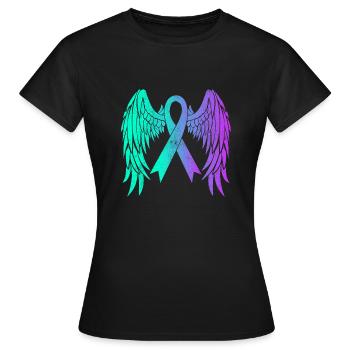 Suicide prevention awareness wings - Women's T-Shirt - black - Front - AI Model Female 172 dark (172cm)