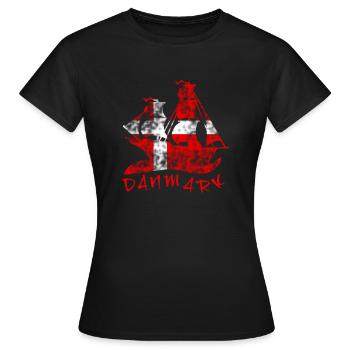 Drapeau danois - T-shirt Femme - noir - Devant - AI Model Female 172 dark (172cm)
