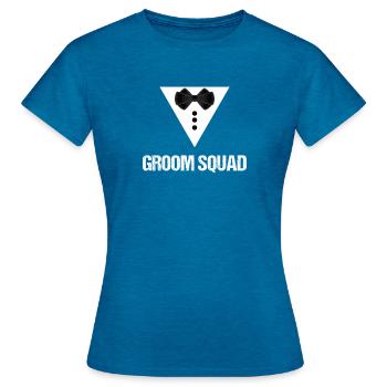 Groom Squad Bachelor Party Stag Night - Women's T-Shirt - antique blue sapphire heather - Front - AI Model Female 172 dark (172cm)