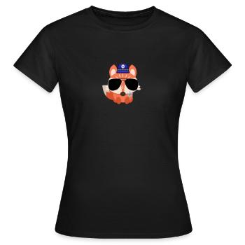 Polizei Fuchs, Sheriff Cops Polizist Polizei-Tier - Frauen T-Shirt - Schwarz - Vorne - AI Model Female 172 dark (172cm)