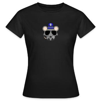 Polizei Maus, Sheriff Cops Polizist Polizei-Tier - Frauen T-Shirt - Schwarz - Vorne - AI Model Female 172 dark (172cm)