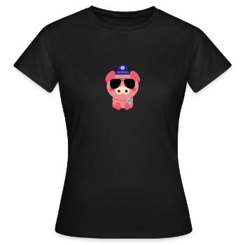 Cochon policier, policier policier policier - T-shirt Femme - noir - Devant - AI Model Female 172 dark (172cm)