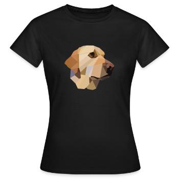 Conception de polygone de cadeau canin chien Labrador jaune - T-shirt Femme - noir - Devant - AI Model Female 172 dark (172cm)