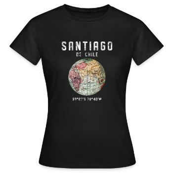 Santiago du Chili - T-shirt Femme - noir - Devant - AI Model Female 172 dark (172cm)