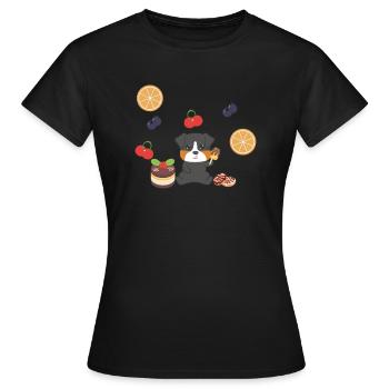 Bernese Mountain Dog - Dürrbächler - Manger - grignoter - T-shirt Femme - noir - Devant - AI Model Female 172 dark (172cm)