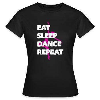 Manger dormir répéter - T-shirt Femme - noir - Devant - AI Model Female 172 dark (172cm)
