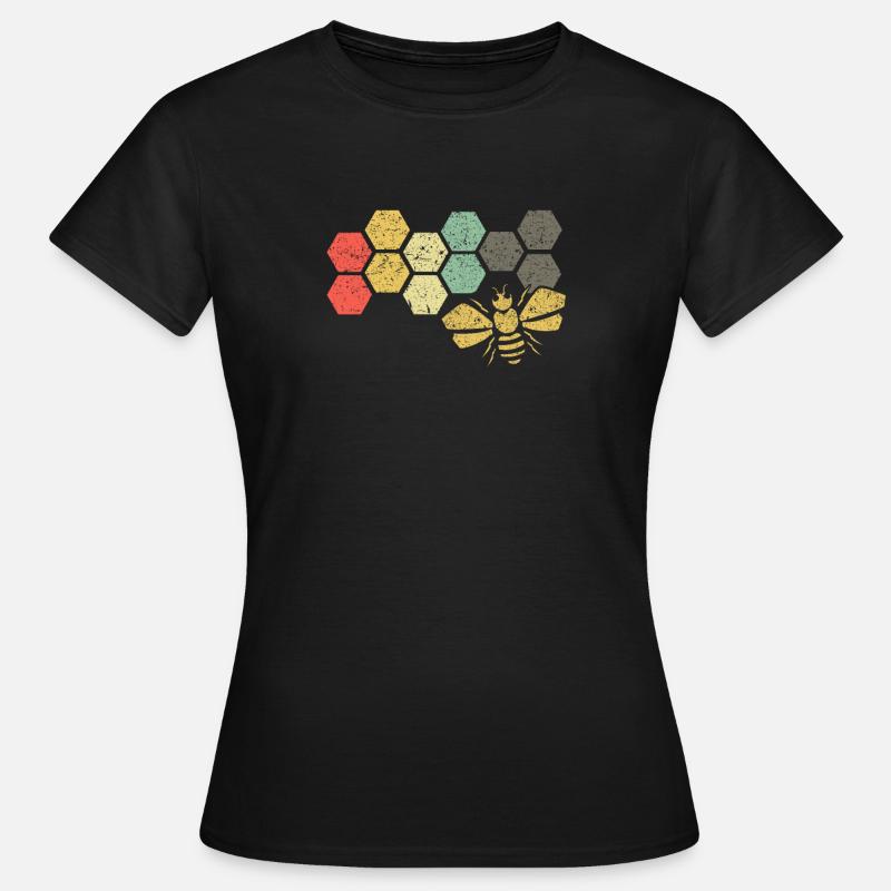 Bee bee beekeeper nature conservation retro colorful gift - Women's T-Shirt - black