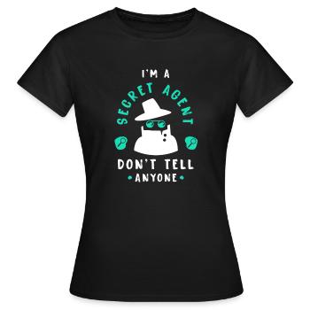 secret agent - Women's T-Shirt - black - Front - AI Model Female 172 dark (172cm)