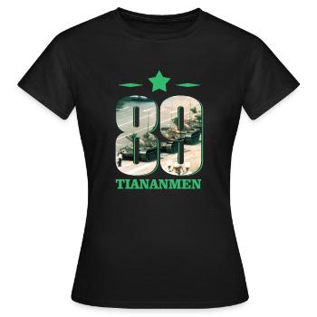 89 Tiananmen Square - Frauen T-Shirt - Schwarz - Vorne - AI Model Female 172 dark (172cm)