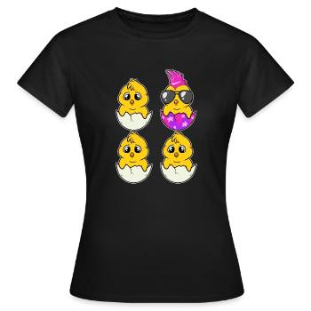 Poulet Punk Poulet Poulet Punker Bébé Individuel - T-shirt Femme - noir - Devant - AI Model Female 172 dark (172cm)