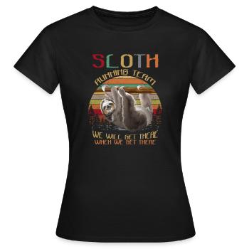 Sloth Running Team Nous y arriverons Funny Sloth - T-shirt Femme - noir - Devant - AI Model Female 172 dark (172cm)