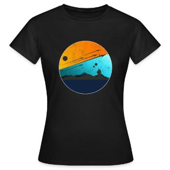 Space View Shuttle Pilot Science Fiction - Frauen T-Shirt - Schwarz - Vorne - AI Model Female 172 dark (172cm)