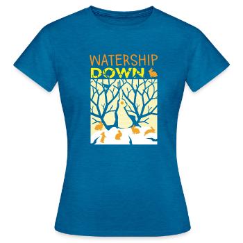 Watership Down - Women's T-Shirt - antique blue sapphire heather - Front - AI Model Female 172 dark (172cm)