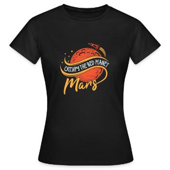 Occupy Mars Red Planet Logo Voyage dans l'espace - T-shirt Femme - noir - Devant - AI Model Female 172 dark (172cm)