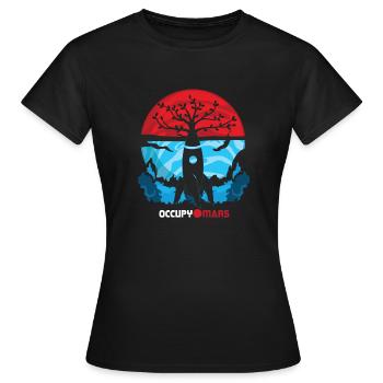 Occupy Mars Rekete Pflanze Kultivierung Planet - Frauen T-Shirt - Schwarz - Vorne - AI Model Female 172 dark (172cm)