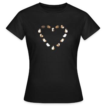 Cochon d'inde coeur d'amour - T-shirt Femme - noir - Devant - AI Model Female 172 dark (172cm)
