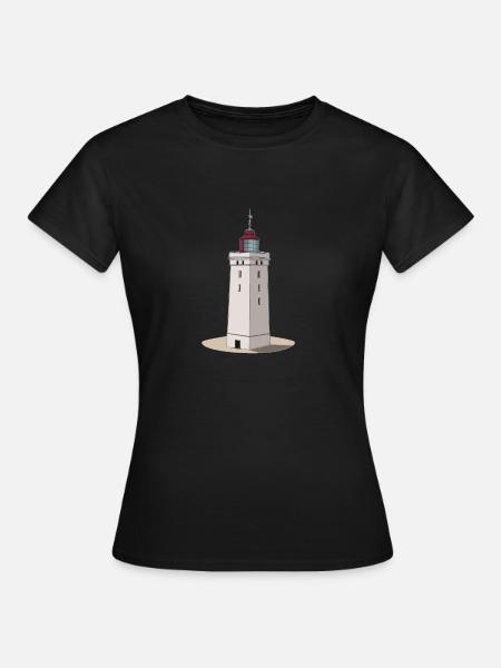 DK-Shirts Rubjerg Knude Fyr Drawn - Frauen T-Shirt - Schwarz