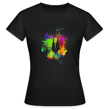 Cathédrale de Cologne - T-shirt Femme - noir - Devant - AI Model Female 172 dark (172cm)