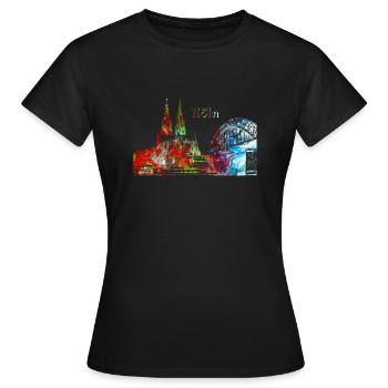 Cathédrale de Cologne Cologne - T-shirt Femme - noir - Devant - AI Model Female 172 dark (172cm)