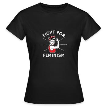Fight For Feminism - Luttes pour le féminisme - T-shirt Femme - noir - Devant - AI Model Female 172 dark (172cm)