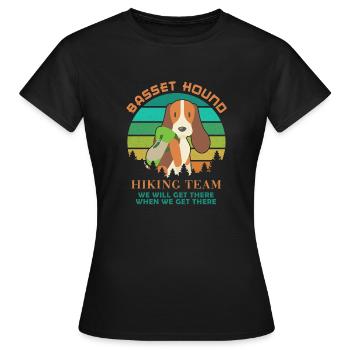L'équipe de randonnée de Basset Hound, nous y arriverons - T-shirt Femme - noir - Devant - AI Model Female 172 dark (172cm)