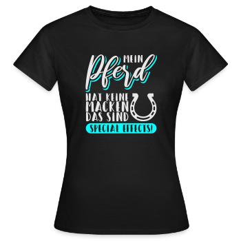 Mein Pferd hat keine Macken das sind... - Frauen T-Shirt - Schwarz - Vorne - AI Model Female 172 dark (172cm)